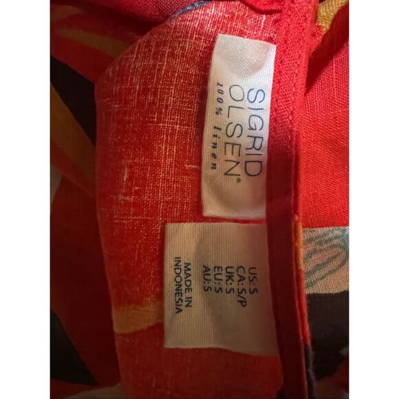 Sigrid Olsen Bright Floral A-Line Sleeveless Linen Dress S - Picture 7 of 8
